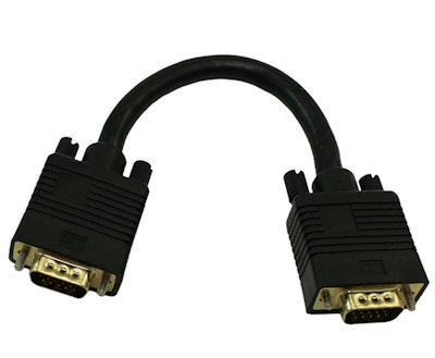 6inch Premium VGA Male/Male Triple-Shielded Cable Gold Plated