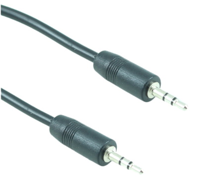 6 INCH 2.5mm Mini Stereo TRS Plug Male/Male Cable, Black