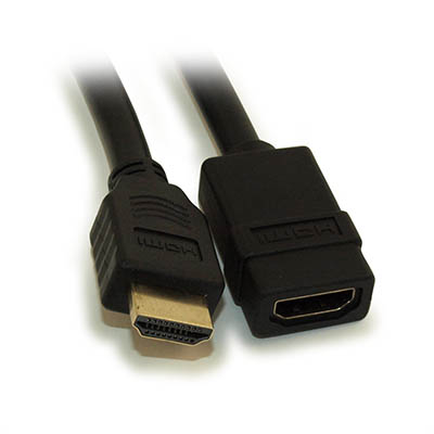 6inch HIGH-SPEED HDMI w/Ethernet 28 AWG EXTENSION (M/F) Cable,Gold Plated