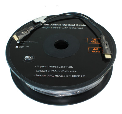 100ft PLENUM Ultra HIGH SPEED HDMI 18Gb Fiber Optic/Hybrid Cable 4Kx2K/60Hz