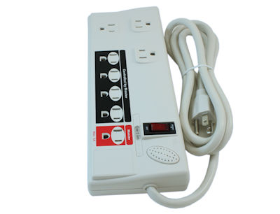 6ft 8 Outlet Surge Protector (Managed) Power Bar with 1050J Surge, White