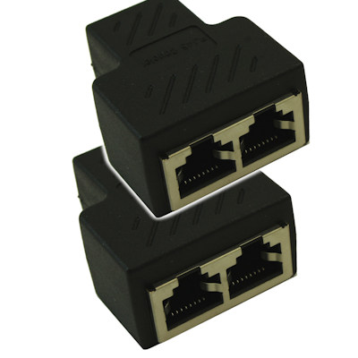 Ethernet Splitter (1 to 2) for 2 Devices to Concurrent Network (PAIR)