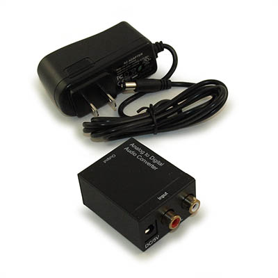 Analog (2 RCA) Audio to Digital Coax or Optical Toslink Converter