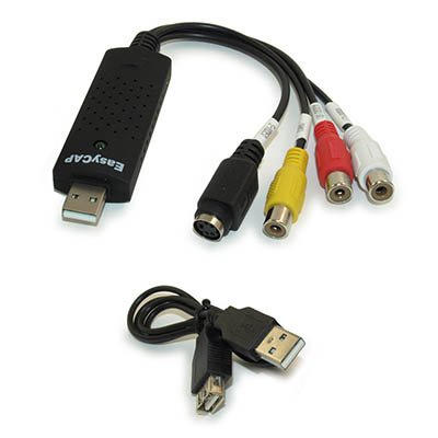 Composite (RCA) or S-Video & Stereo Audio Capture/Converter via USB