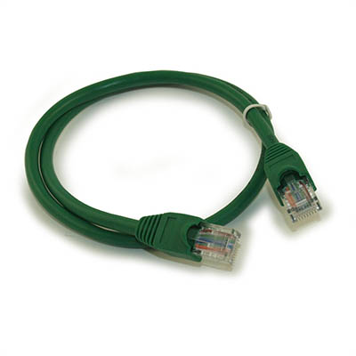 2ft Cat5E Ethernet RJ45 Patch Cable, Stranded, Snagless Booted, GREEN