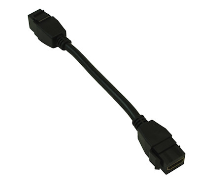 Keystone Jack Insert/Dongle Type - HDMI Cable Female/Female, Black 8 INCH