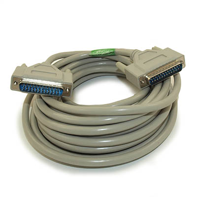 25ft Serial DB25/DB25 Straight-thru RS232 Male to Male Cable