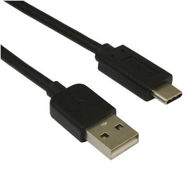 10ft USB Type-C Male to Type-A Male Cables, 480Mbps, Black