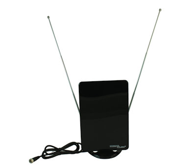 HDTV Off-Air UHF/VHF/FM Antenna, Indoor/Compact/Flat, up to 25 Miles 