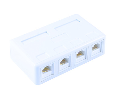 Wall plate: Surface Block (Biscuit Jack) CAT6 RJ45 4 Port, Punch-down type