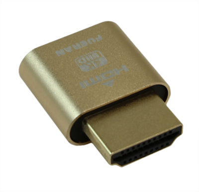HDMI Dummy (Emulator) Adapter Plug, 4Kx2K@60Hz Support by Fueran