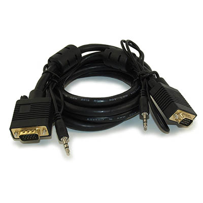 6ft Premium Tri-Shield VGA & 3.5mm Stereo TRS Audio M/M Combo Cable