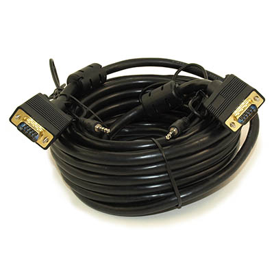 35ft Premium Tri-Shield VGA & 3.5mm Stereo TRS Audio M/M Combo Cable