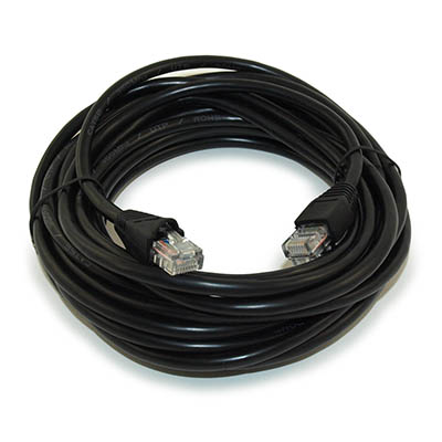 20ft Cat5E Ethernet RJ45 Patch Cable, Stranded, Snagless Booted, BLACK
