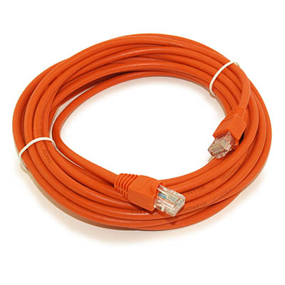 20ft Cat5E Ethernet RJ45 Patch Cable, Stranded, Snagless Booted, ORANGE