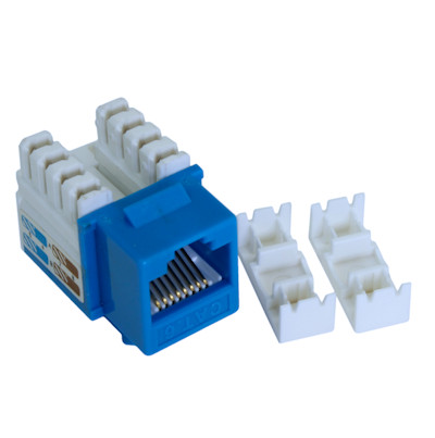 Keystone Jack Insert/Punch-down - Cat 6 RJ45 Networking, Blue