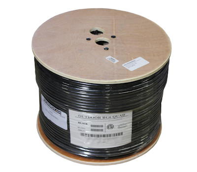 RG6 QUAD SHIELD Black HI-BANDWIDTH Bulk Coax **BURIAL** Cable, PER FOOT