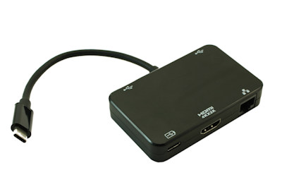 USB-C Multi Hub 4K HDMI, 2xUSB 3.2 Gen 1, USB-C, Gigabit Lan Out