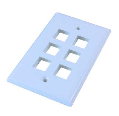 Wallplate: Keystone, 6 Hole - White