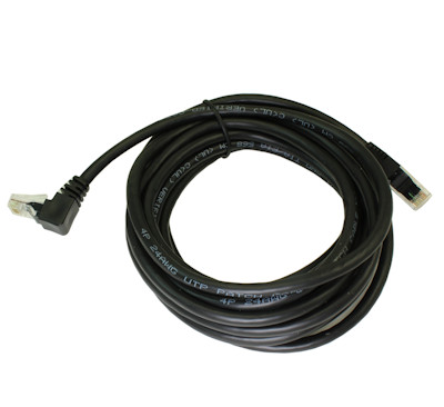 10ft Cat6 ANGLED-DOWN Ethernet RJ45 Patch Cable, NON-BOOTED, BLACK
