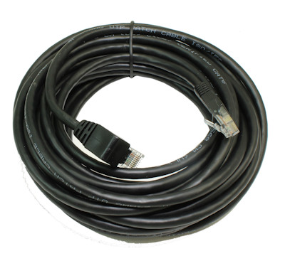 20ft Cat6 ANGLED-DOWN Ethernet RJ45 Patch Cable, NON-BOOTED, BLACK
