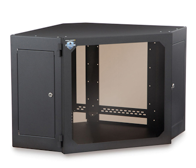 My Cable Mart 12u Corner Wall Mount Cabinet 27inches Deep With