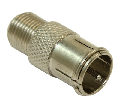 Coax Female Threaded Adapter to F-type Male Push-Type Adapter / Coupler