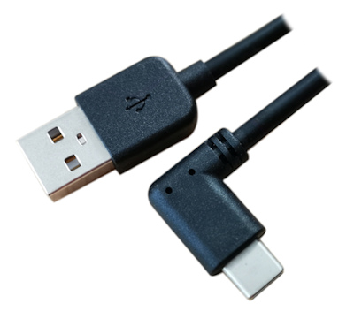6ft USB Type-C 90 Degree Male to Type-A Male Cables, 480Mbps, Black