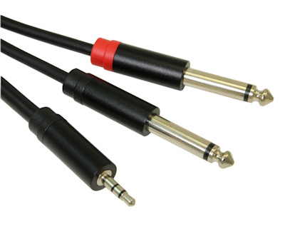 3ft Premium 3.5mm TRS Stereo Male to 2 1/4
