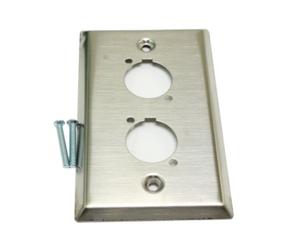 Wall plate: 1 Gang / 2 Hole D-Series/Neutrik Connector Plate, Stainless