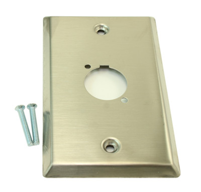 Wallplate: 1 Gang / 1 Hole D-Series/Neutrik Connector Plate, Stainless