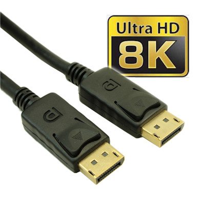 3ft DisplayPort to DisplayPort (v1.4/8K@30) 28AWG Cable, Gold Plated