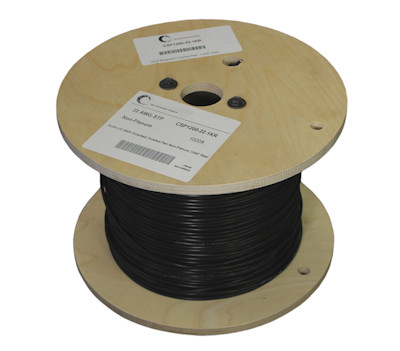 Shielded Twisted Pair 22AWG/2 Conductor, Black PER FOOT
