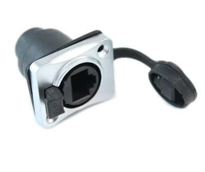 Wallplate: Ethercon CAT6/RJ45 D-Series/Neutrik Panel Mount Connector