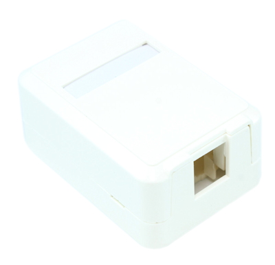 Wallplate: Surface Mount Type, Keystone, 1 Hole - White