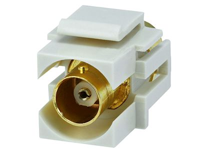 Wall plate Keystone Jack BNC Recessed Gold Plated White