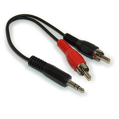 4 INCH 3.5mm Mini-Stereo TRS Male to Two RCA Male Audio Adapter Cable
