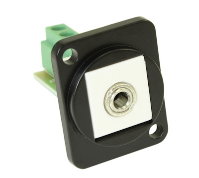 Wall plate: 3.5mm TRS Stereo D-Series/Neutrik Panel Mount, Block Connect
