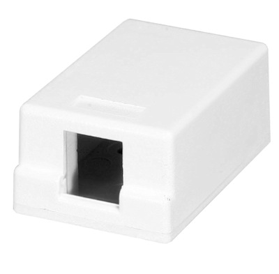 Wallplate: Surface Mount Type, Keystone, 1 Hole - White