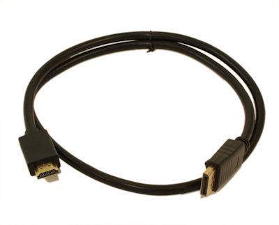 1.5ft DisplayPort (Source) to HDMI (Display) Cable 28AWG Gold Plated 4Kx2K, Black