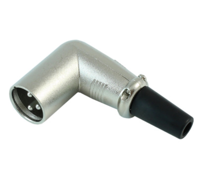 XLR RIGHT ANGLE Male Self-solder Connector, Shielded, Nickel Plated
