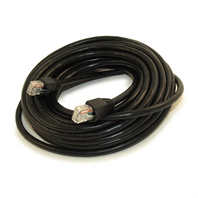 25ft Cat6 Ethernet RJ45 Patch Cable, Stranded, Snagless Booted, BLACK