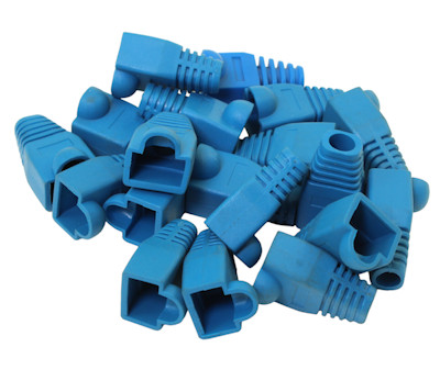 RJ45 Boots for CAT5/5E/6 RJ45, Blue, Pack of 100