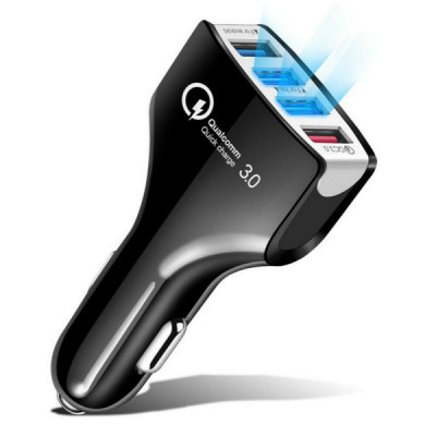 4 Port USB Car Charger/Adapter with QUICK CHARGE 3.0 Support