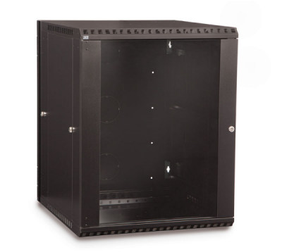 15U Swing-Out Wall Mount Cabinet 23inches Deep with Glass Door