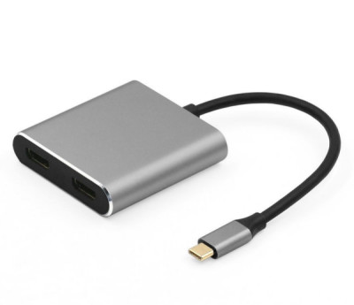 USB 3 Type C Male to 2x HDMI Video Out 4K, Split or Extend Displays Adapter