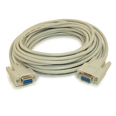 25ft Serial DB9/DB9 Straight-thru RS232 Female to Female Cable