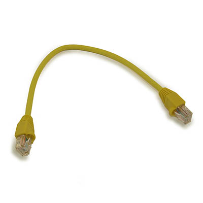 1ft Cat5E Ethernet RJ45 Patch Cable, Stranded, Snagless Booted, YELLOW
