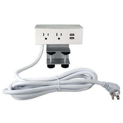 10ft Desk Mounted Dual 3.5Amp USB Quick Charge and Power Center
