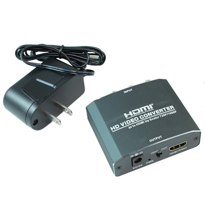 Composite (RCA) Video w L/R Analog Audio to HDMI Digital Converter w/Scaler